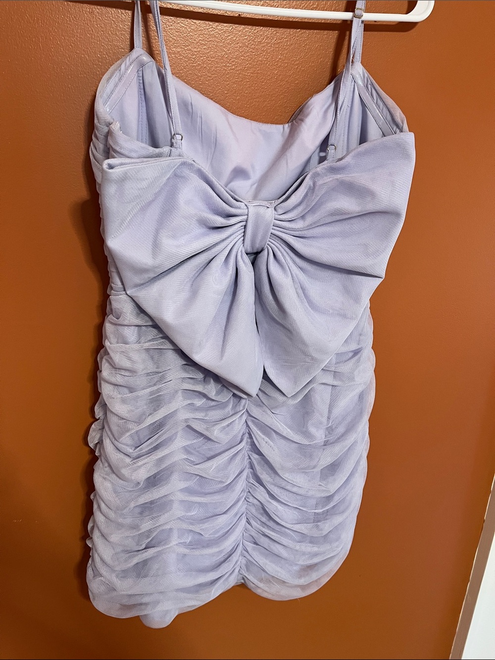 Hutch Lilac Ruched Bow Mini Dress Size 8